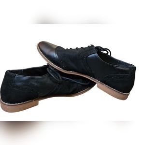 Women's Black Saddle Shoes